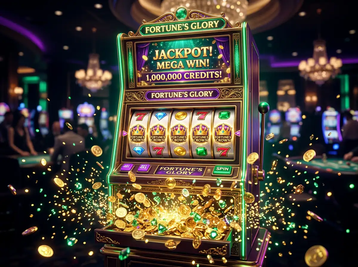 Maquina tragamonedas con giros gratis y monedas doradas en un casino en linea