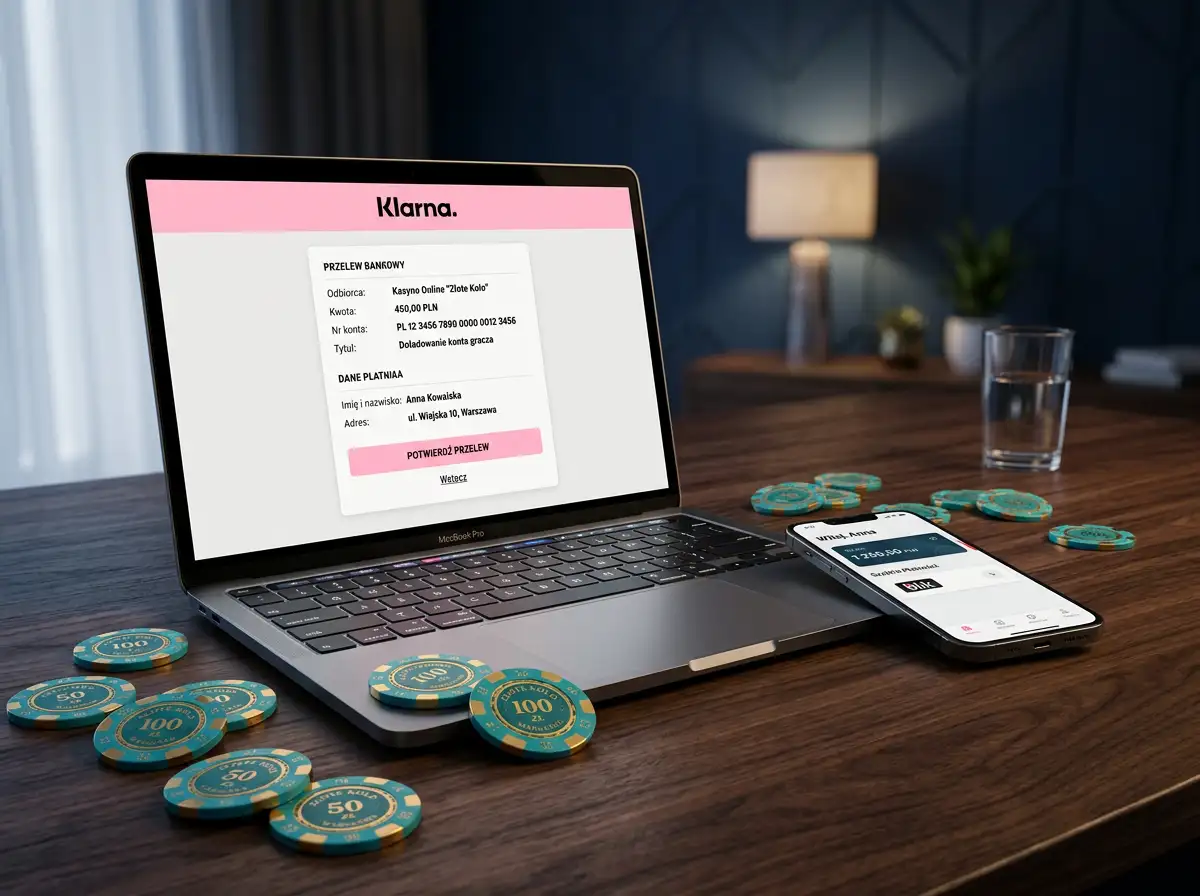 Platnosci Klarna w polskim kasynie online - wizualizacja procesu transakcji