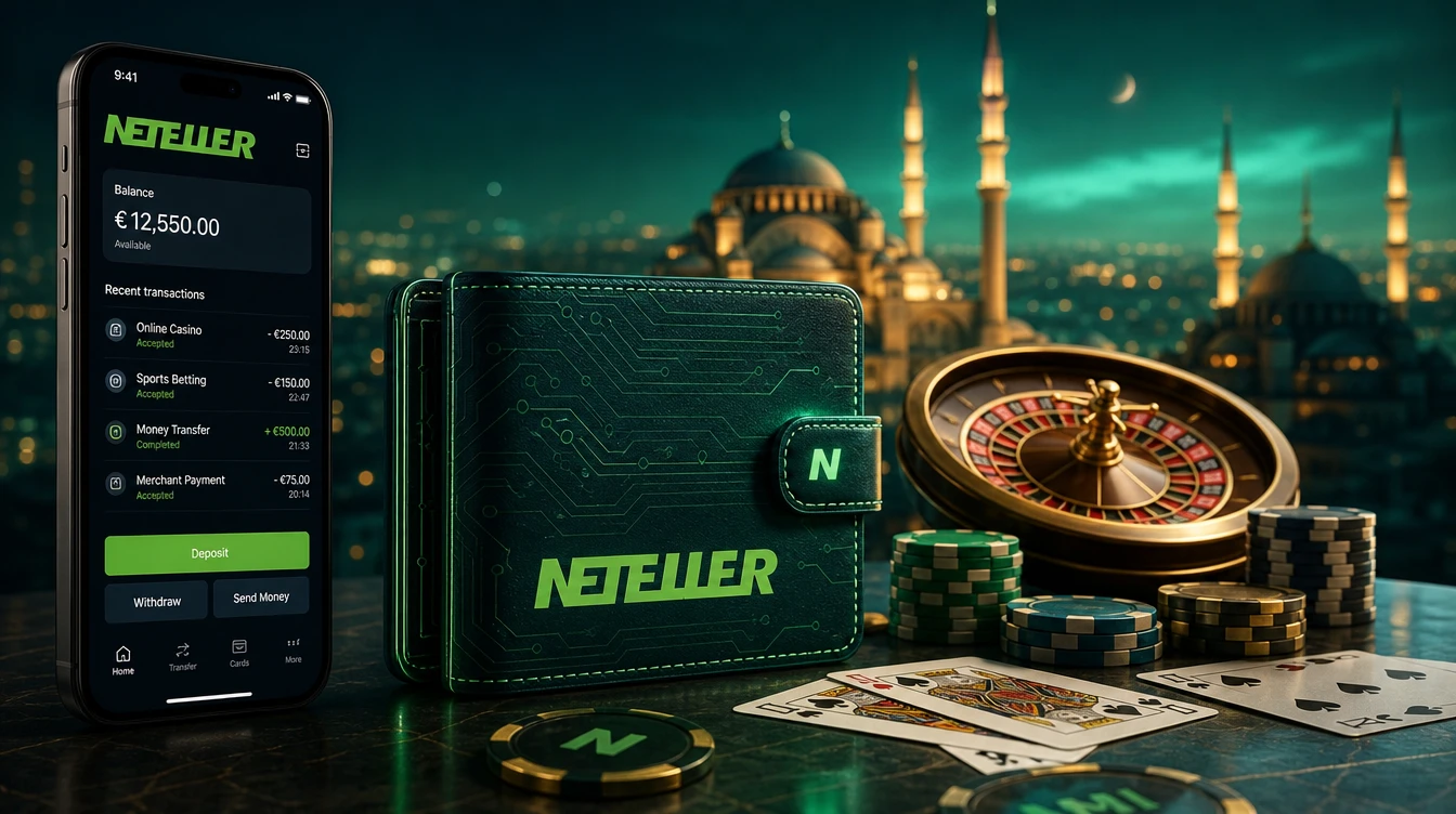 Neteller dijital cuzdan ile online kumarhane odeme islemi gorseli