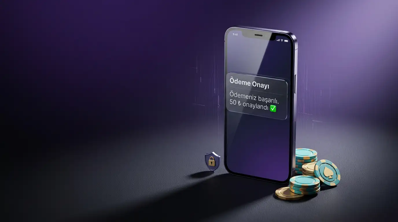 Mobil telefon ekraninda SMS odeme onay mesaji ve casino fisleri